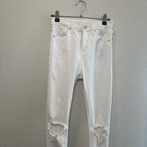Distressed White Skinny Jeans
